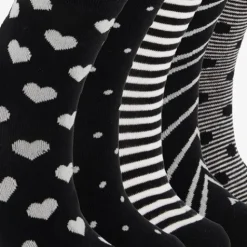 Scapino 5 paar damessoken met print zwart wit Best