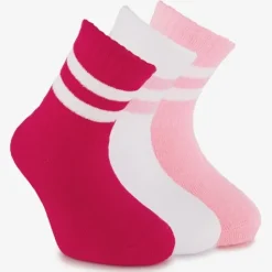 Scapino 3 paar kindersokken met streepje roze Sale