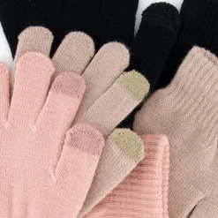 Scapino 3 paar touchscreen handschoenen zwart roze beige Clearance