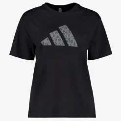 Adidas Animal Graphic dames sport T-shirt zwart grijs