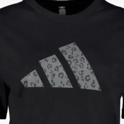 Adidas Animal Graphic dames sport T-shirt zwart grijs