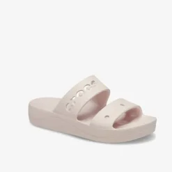 Crocs Baya Platform dames slippers lichtroze Sale