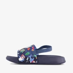Scapino Blauwe kinder badslippers met visjes Clearance