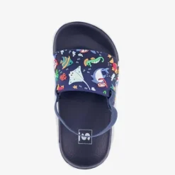 Scapino Blauwe kinder badslippers met visjes Clearance