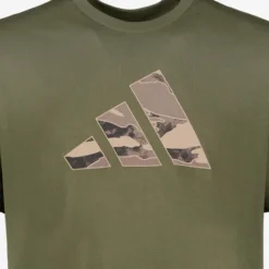 Adidas Camo Logo Grapphic heren sport T-shirt groen New