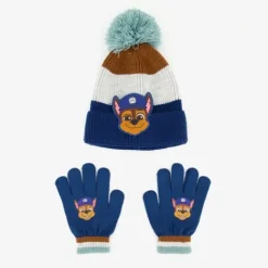 Paw Patrol Chase kinder set muts handschoenen Hot