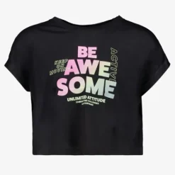 Osaga Cropped meisjes sport T-shirt met opdruk zwart Sale