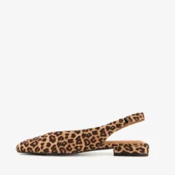 Nova Dame slingbacks met panterprint beige Discount