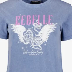 TwoDay Dames acid T-shirt met opdruk blauw Online