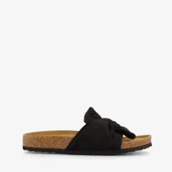 Scapino Dames bio slippers zwart met strik Hot