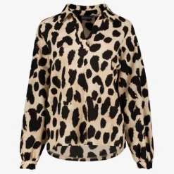 TwoDay Dames blouse met panterprint beige zwart Sale