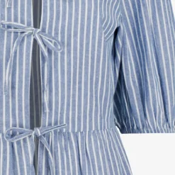 TwoDay Dames blouse met strikjes blauw wit Sale