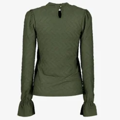 TwoDay Dames blouse met structuur groen Clearance