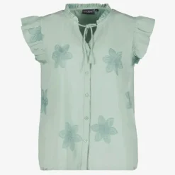 TwoDay Dames blouse met vlindermouwen groen Outlet