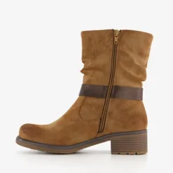Blue Box Dames boots met lage hak cognac Sale