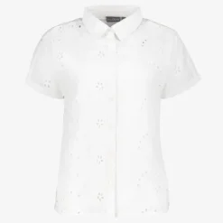 TwoDay Dames broderie blouse korte mouwen wit
