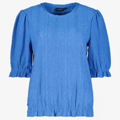 TwoDay Dames broderie top blauw Sale