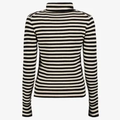 TwoDay Dames coltrui met strepen beige zwart