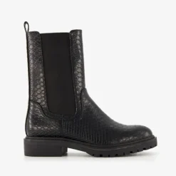 Blue Box Dames croco chelsea boots zwart Best