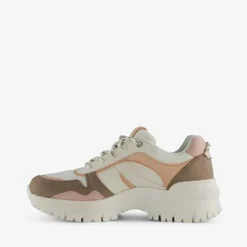 Supercracks Dames dad sneakers beige roze Hot