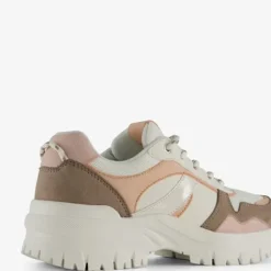 Supercracks Dames dad sneakers beige roze Hot