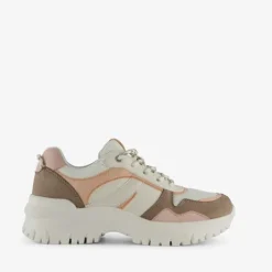 Supercracks Dames dad sneakers beige roze Hot