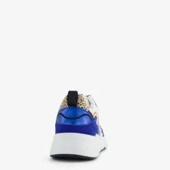 Blue Box Dames dad sneakers blauw met panterprint New