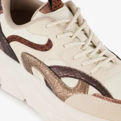 Blue Box Dames dad sneakers met dierenprint beige