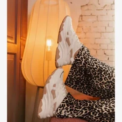 Blue Box Dames dad sneakers wit beige