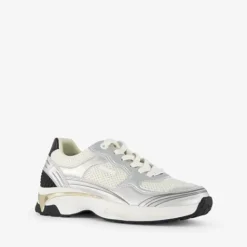 Hush Puppies Dames dad sneakers zilver wit