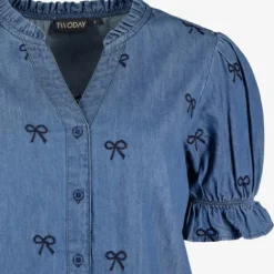 TwoDay Dames denim blouse met korte mouwen Outlet