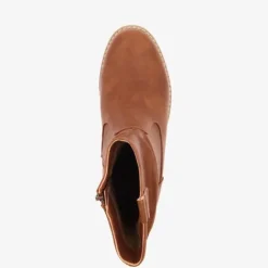 Blue Box Dames enkellaarsjes cognac bruin New