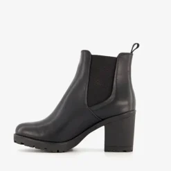 Nova Dames enkellaarsjes met hak zwart Outlet