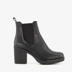 Nova Dames enkellaarsjes met hak zwart Outlet