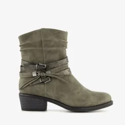 Nova Dames enkellaarsjes met hak grijs New