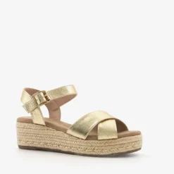 Blue Box Dames espadrilles met sleehak goud