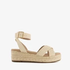 Blue Box Dames espadrilles met sleehak wit beige Clearance