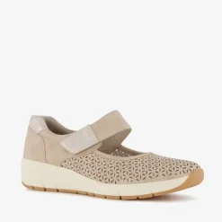 Softline Dames instappers met perforaties beige New