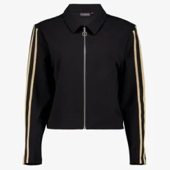 TwoDay Dames jas met beige strepen zwart Online