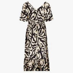 TwoDay Dames jurk met print beige zwart Online