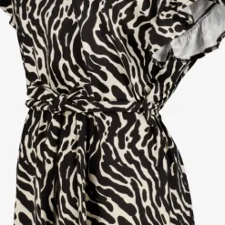 TwoDay Dames jurk met print zwart beige Outlet