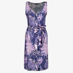 TwoDay Dames jurk mouwloos met bloemenprint paars Sale