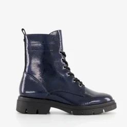 Tamaris Dames lak veterboots blauw Clearance