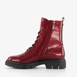 Tamaris Dames lak veterboots bordeauxrood Online