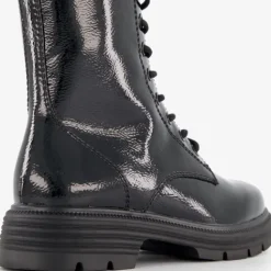 Tamaris Dames lak veterboots zwart