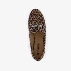 Nova Dames loafers bruin luipaardprint Discount