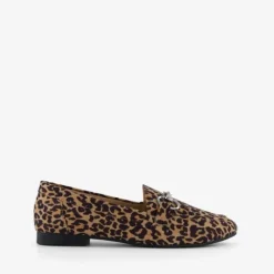 Nova Dames loafers bruin luipaardprint Discount