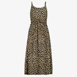 TwoDay Dames maxi jurk met panterprint beige Best