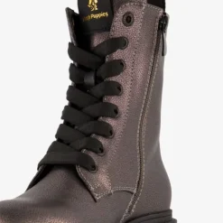Hush Puppies Dames metallic veterboots grijs