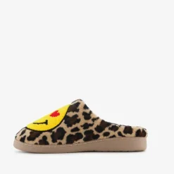 Thu!s Dames pantoffels met panterprint en een smiley bruin Discount